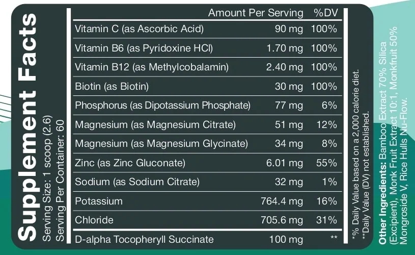 trubalance everyday sweetened ingredients label