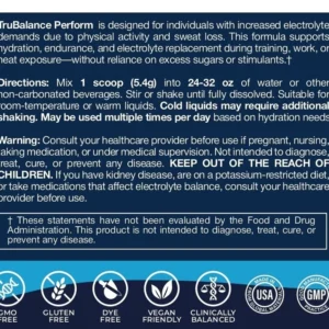 trubalance perform unsweetened warnings label